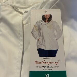 NWT Weatherproof Rain Jacket,, white, size XL